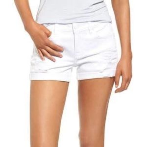 White Denim Shorts Distressed Size Small